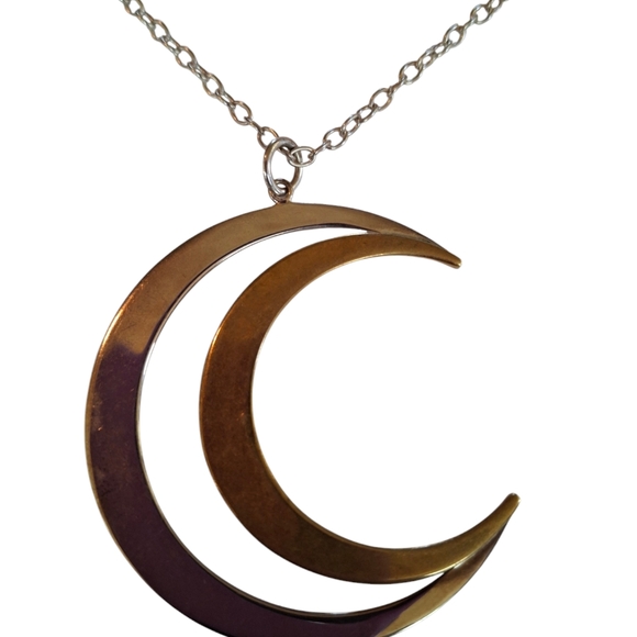 RLM Studio Robert Lee Morris sterling silver and brass open crescent moon pendan - Picture 10 of 12